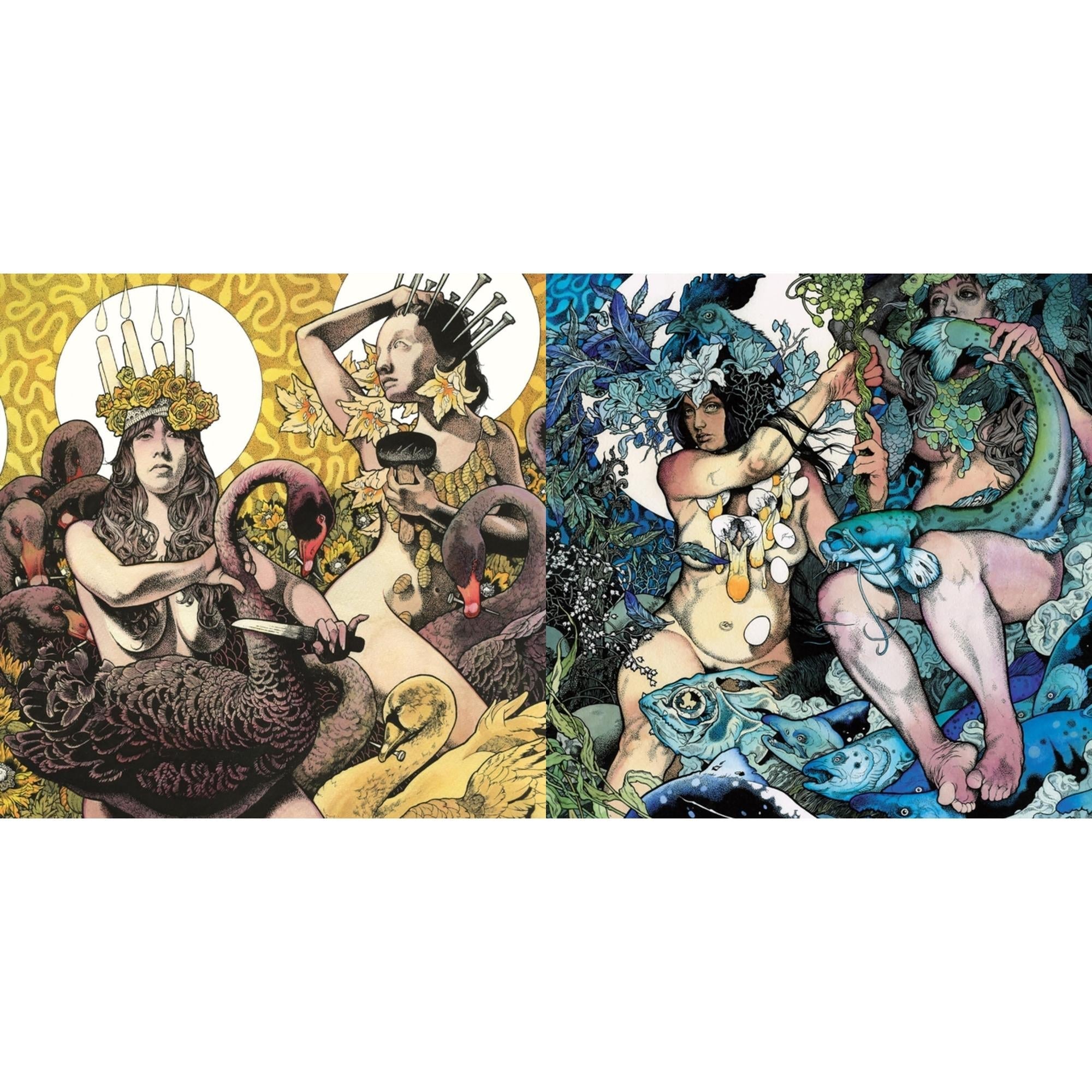 Baroness - Yellow & Green (Neon Yellow, Milky Clear & Black/Neon Green, Milky Clear & Black Ripple Vinyl/2LP) & Blue Record (Cyan Blue, Milky Clear & Black Ripple Effect Vinyl/2LP)