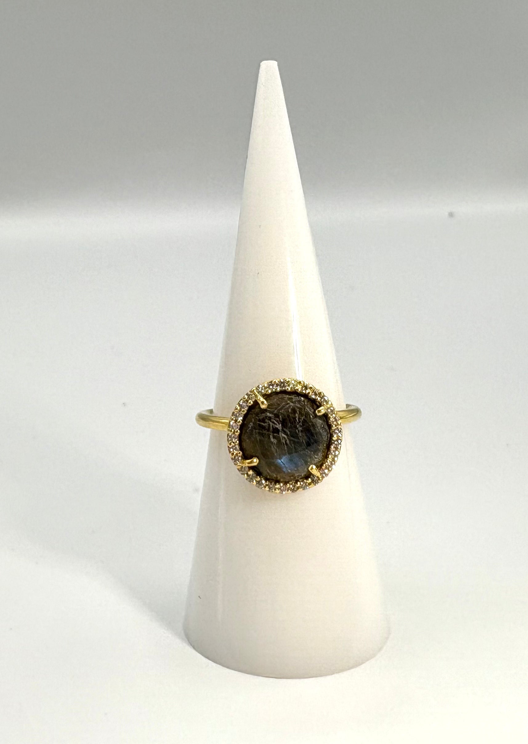 Labradorite and Crystal Quartz Ring