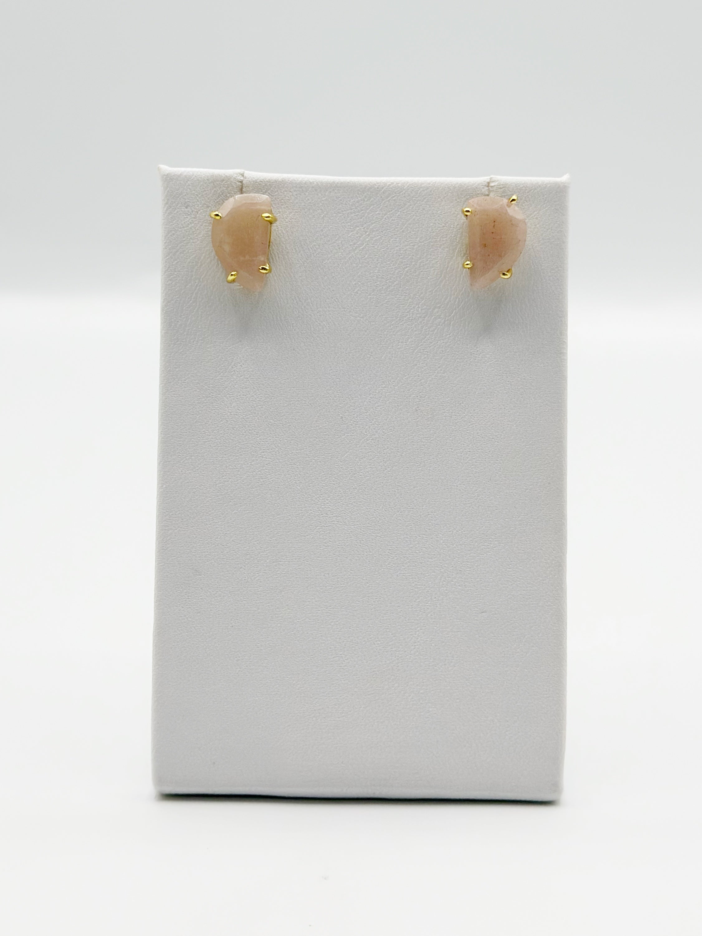 Peach Moonstone Stud