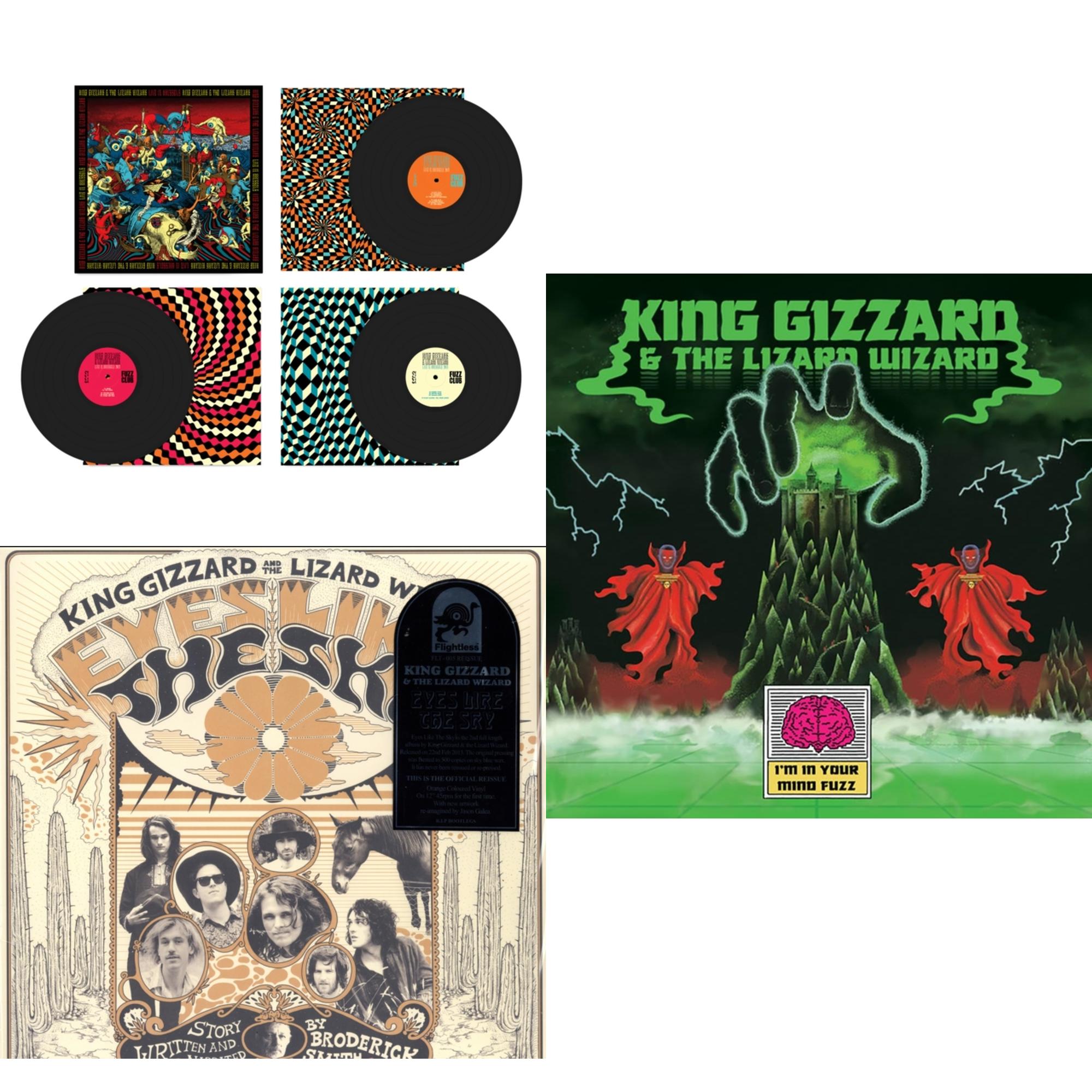 King Gizzard & The Lizard Wizard - Live In Brussels '19 (Fuzz Club Official Bootleg) & I'm In Your Mind Fuzz & Eyes Likes The Sky (Peach LP Vinyl)
