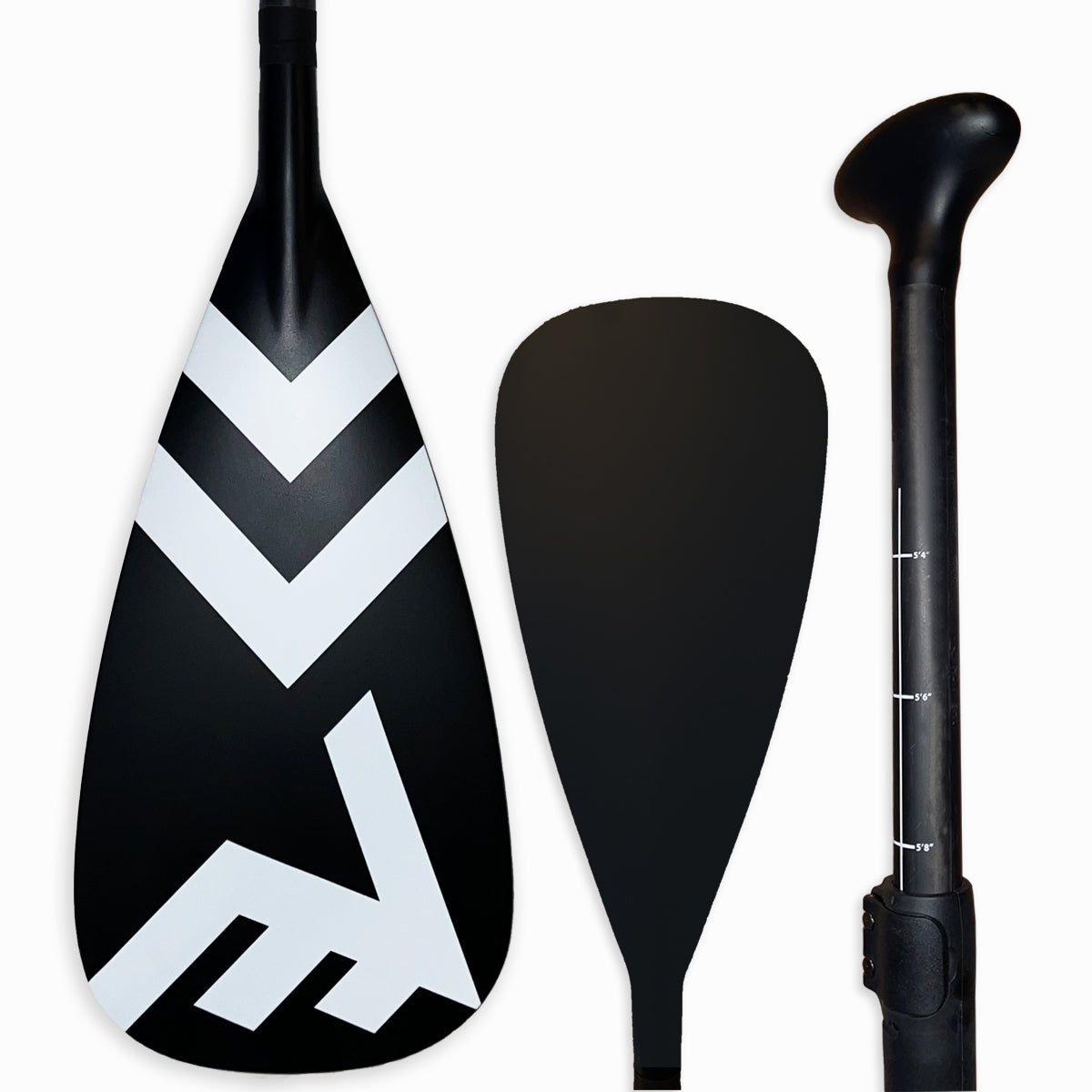 Carbon-Fiberglass Adjustable Paddle with ABS Edge  - Black