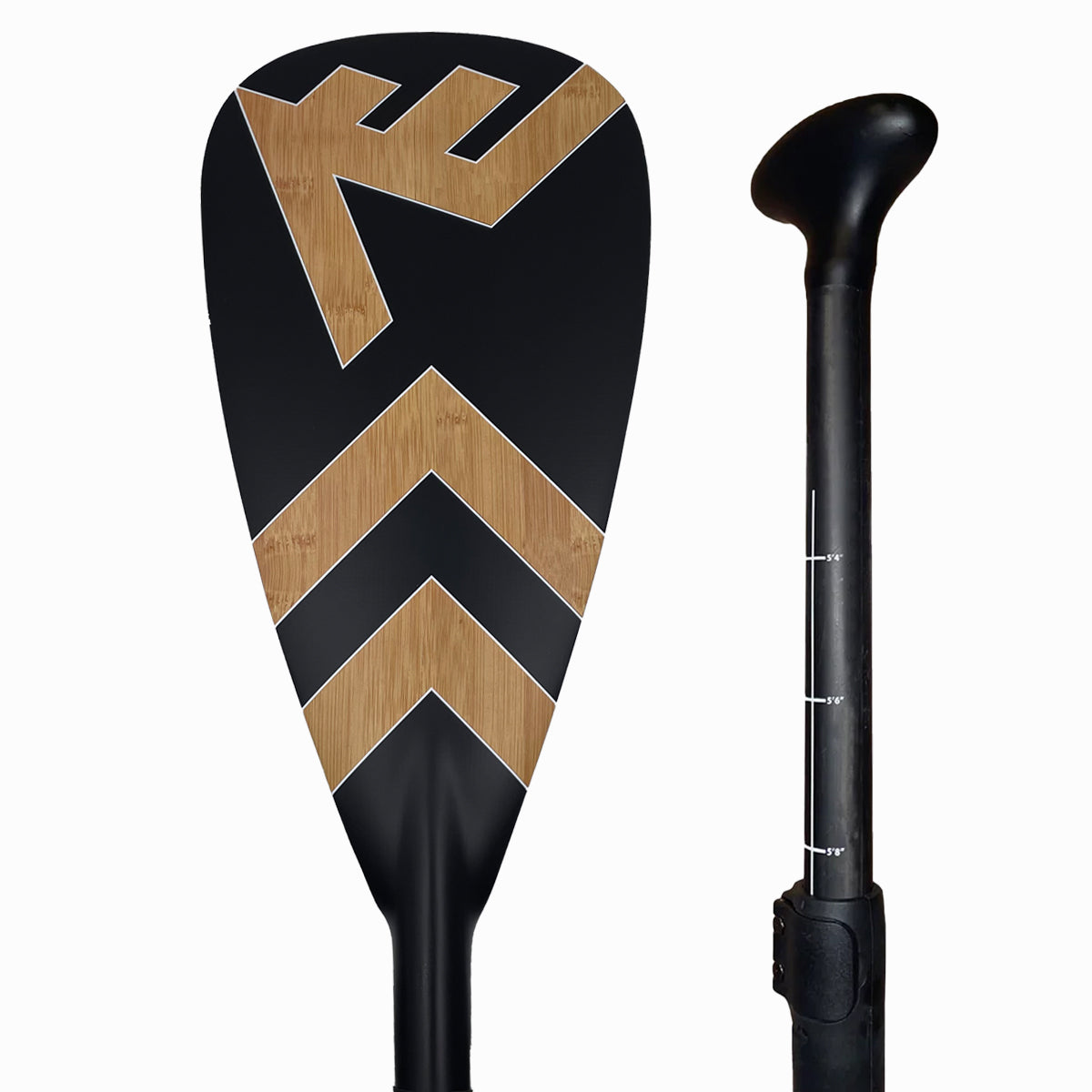 Carbon-Fiberglass Adjustable Paddle with ABS Edge  - Bamboo/Caribbean
