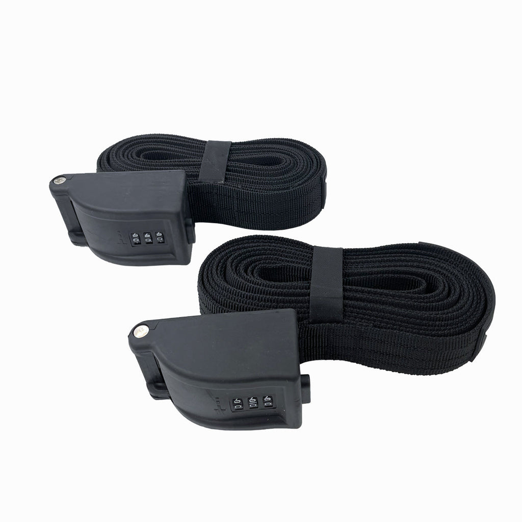 Combination Locking Tie Down Straps w/ Interwoven Braided Steel Cables-Paddleboard-Surf-Kayak