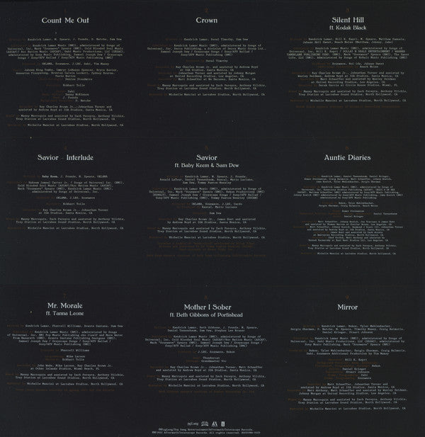 Kendrick Lamar Mr. Morale & The Big Steppers pgLang, Top Dawg Entertainment, Aftermath Entertainment, Interscope Records 2xLP, Album, 180 Mint (M) Mint (M)