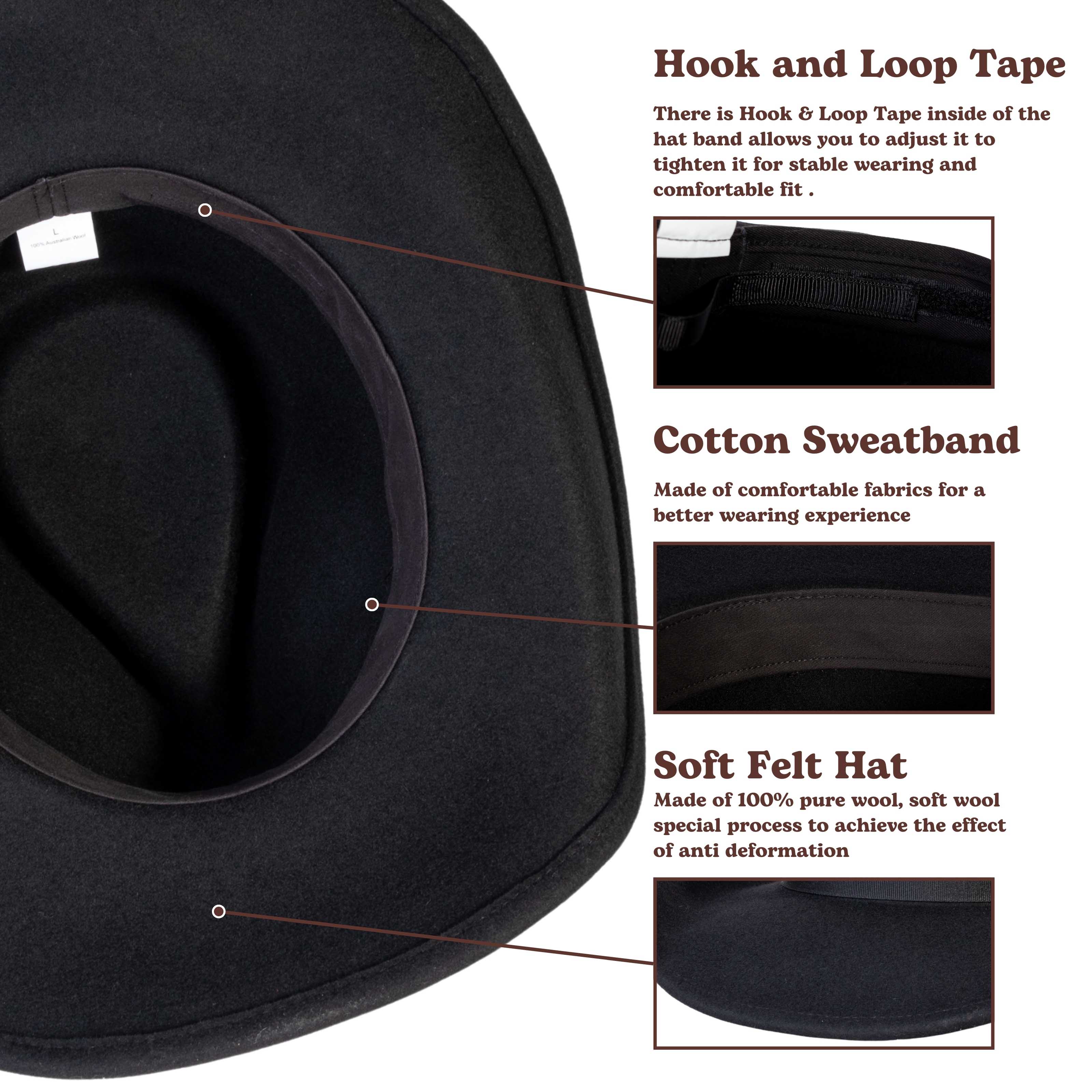 Midnight Black Felt Cowboy Hat