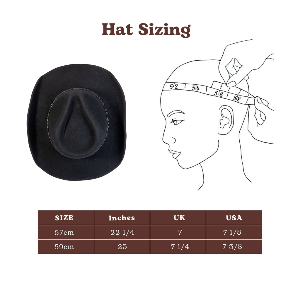 Obsidian Black Felt Cowboy Hat