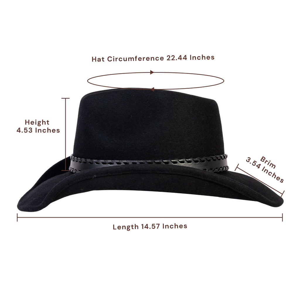 Obsidian Black Felt Cowboy Hat