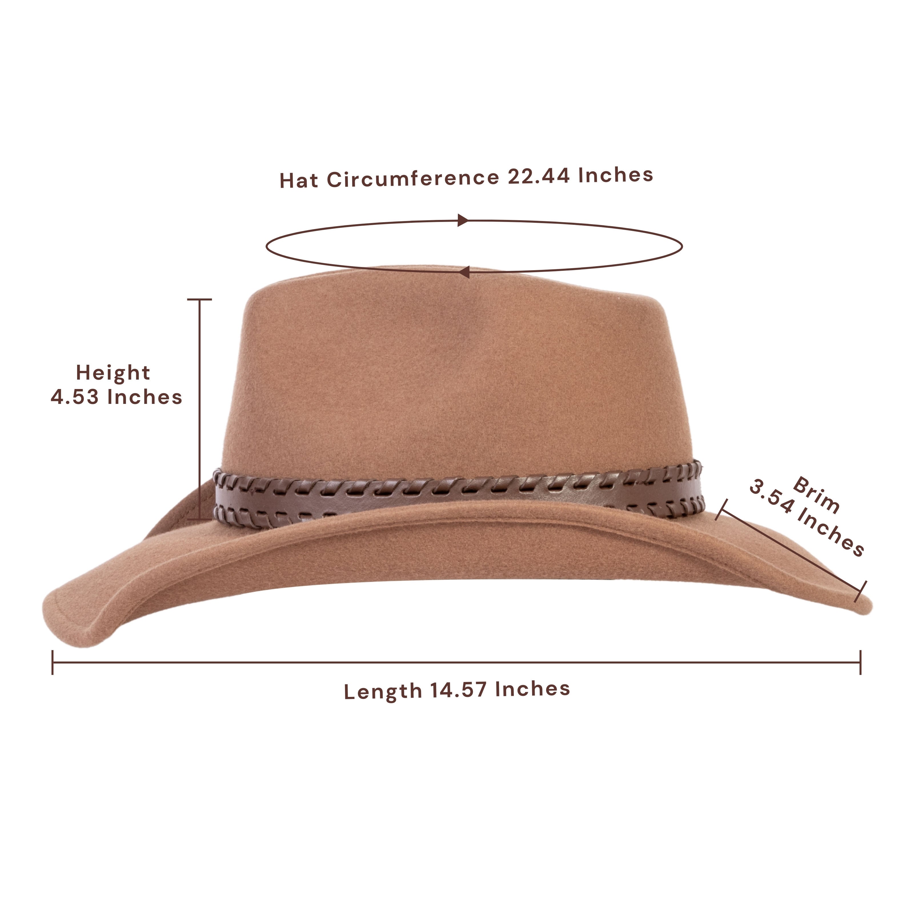 Outlander Tan Felt Cowboy Hat