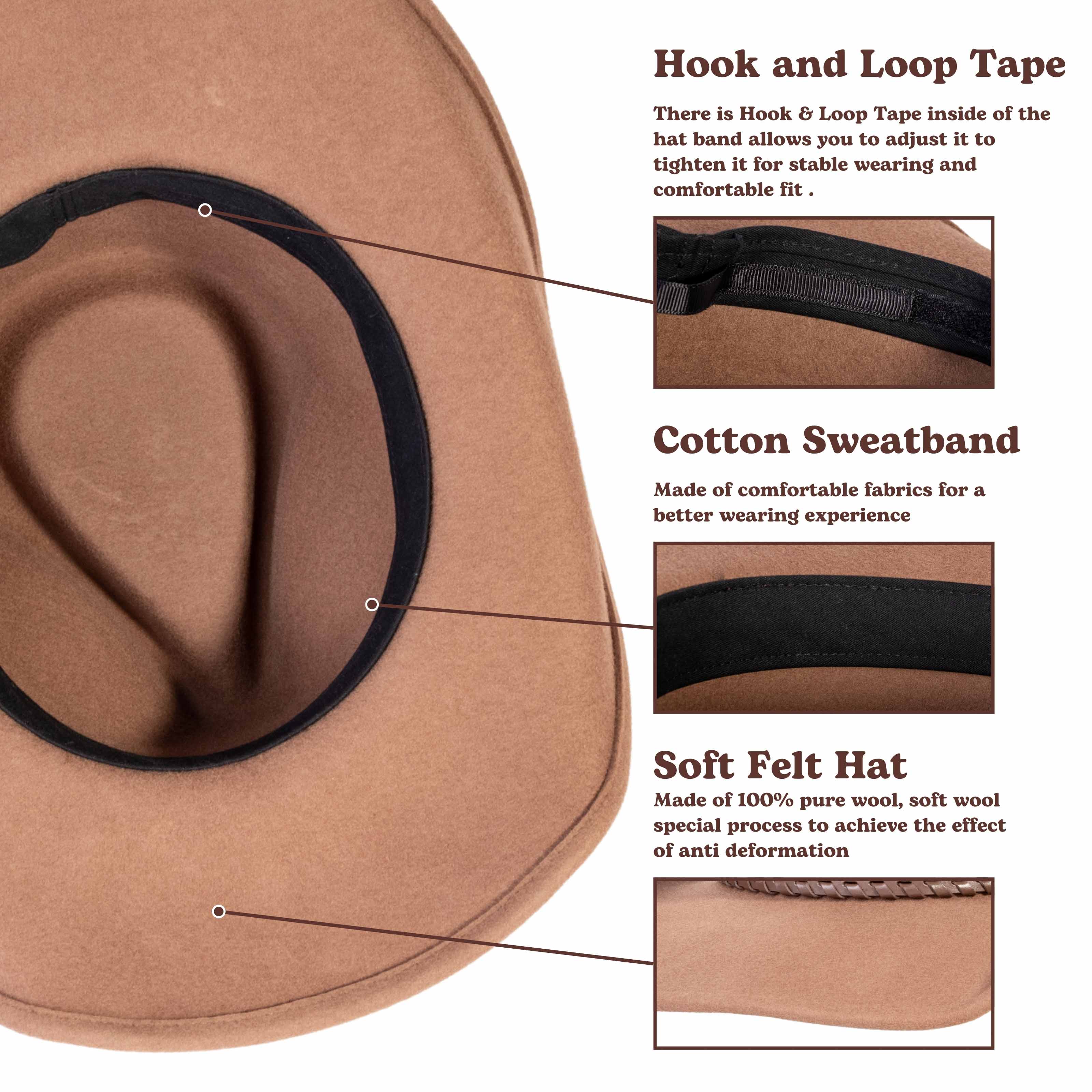 Outlander Tan Felt Cowboy Hat