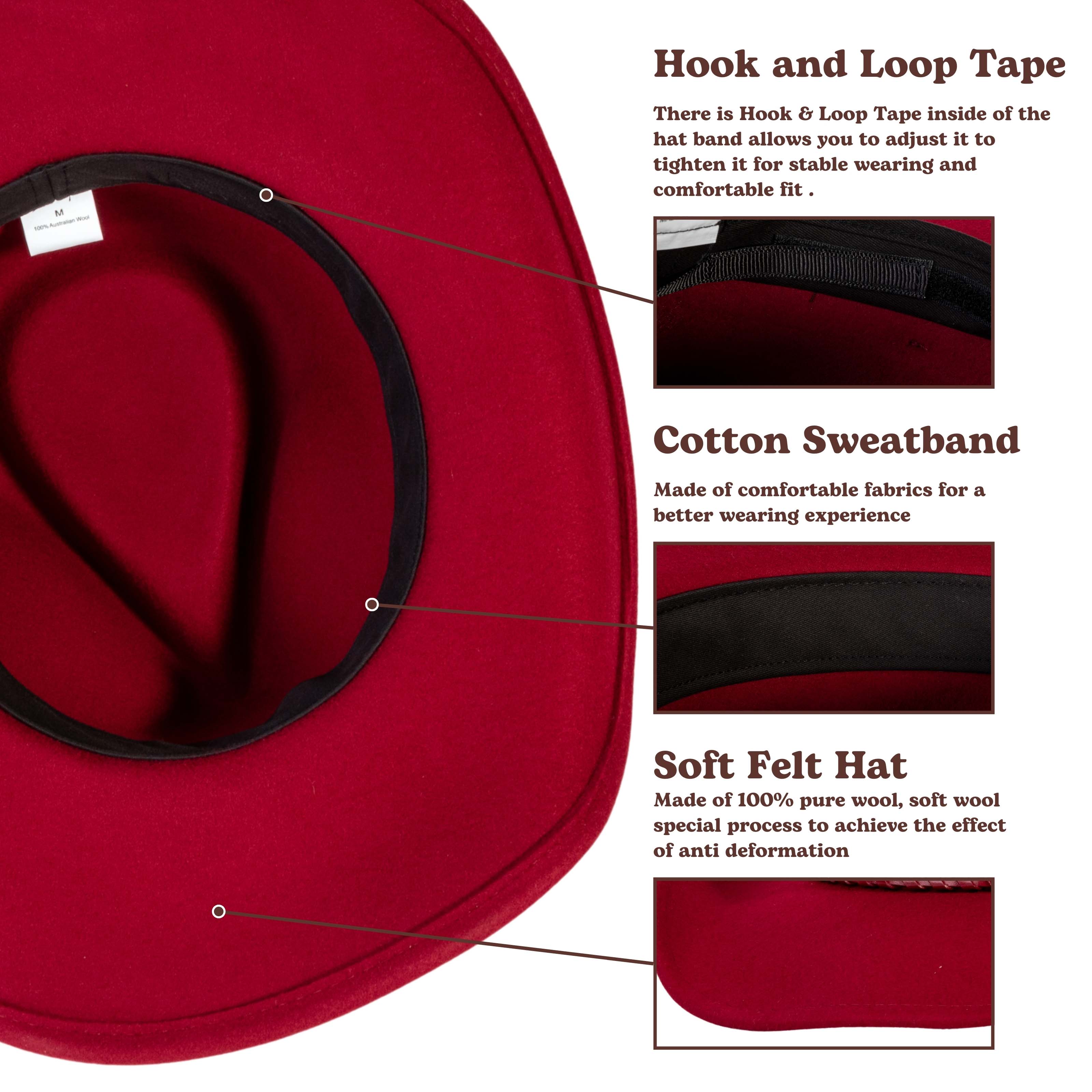 Outlaw Crimson Felt Cowboy Hat