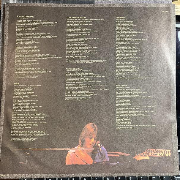 Running On Empty (VINYL) | Excellent+ (EX+) Excellent (EX)