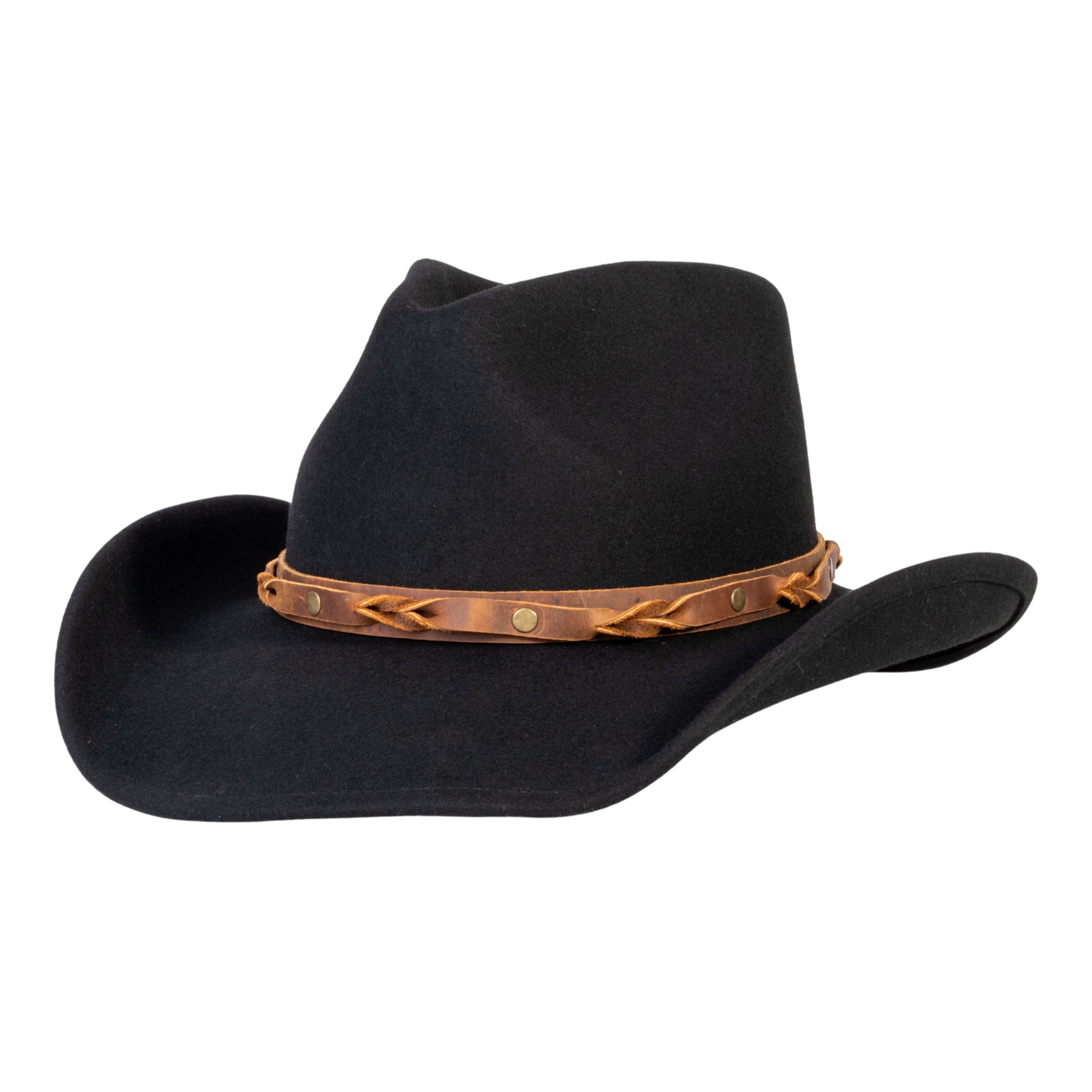 Rustler Black Felt Cowboy Hat