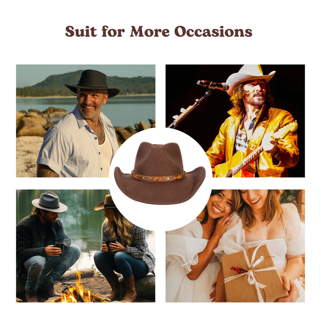 Saddle Brown Felt Cowboy Hat