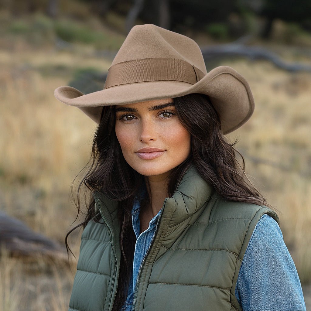 Sage Light Tan Felt Cowboy Hat