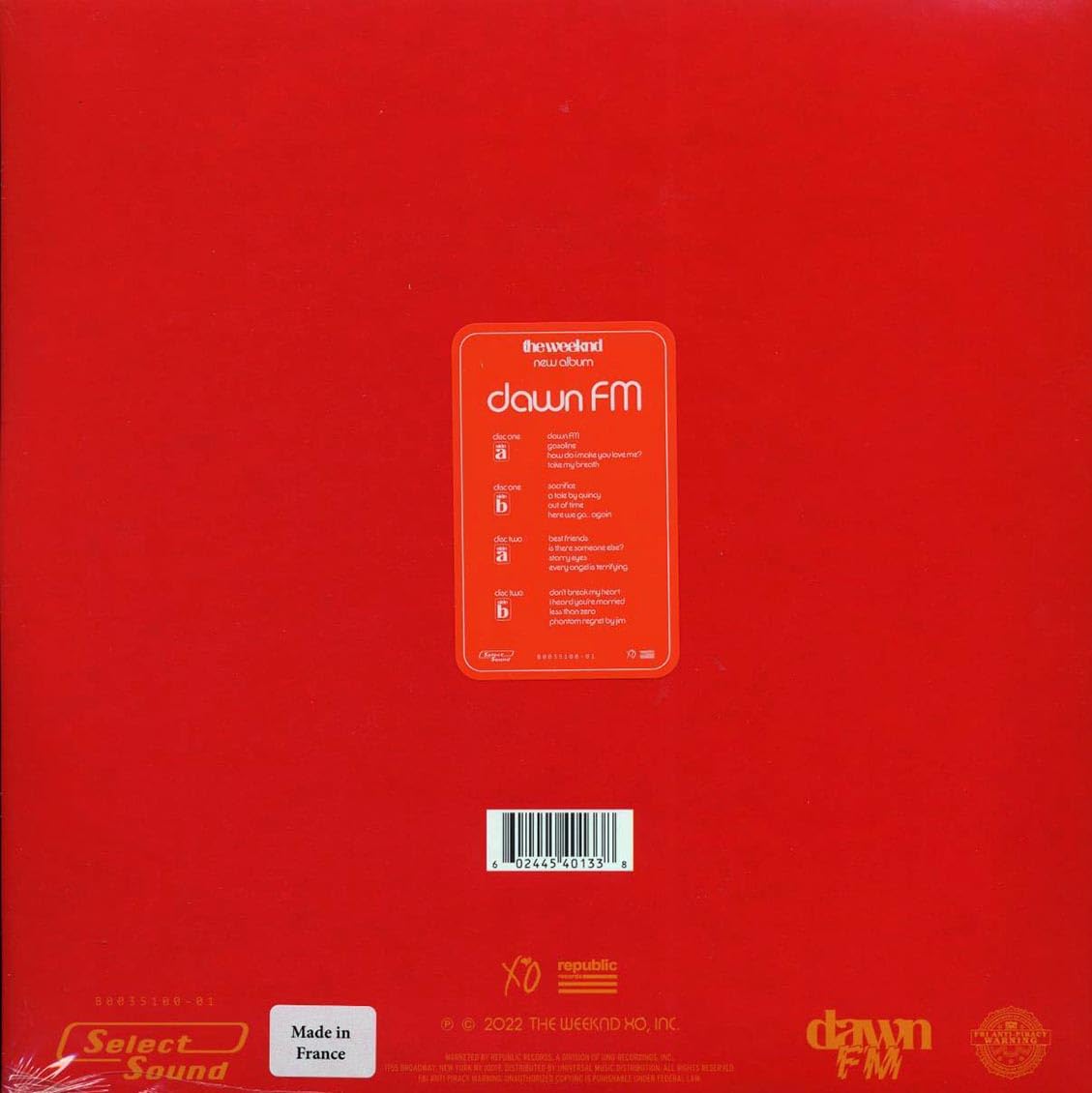 Dawn FM (Limited Edition, Alternate Cover Artwork) [Import] (2 Lp) | Mint (M) Mint (M)